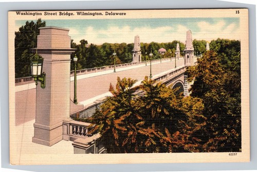 Wilmington DE-Delaware, Washington Street Bridge Vintage Souvenir Postcard