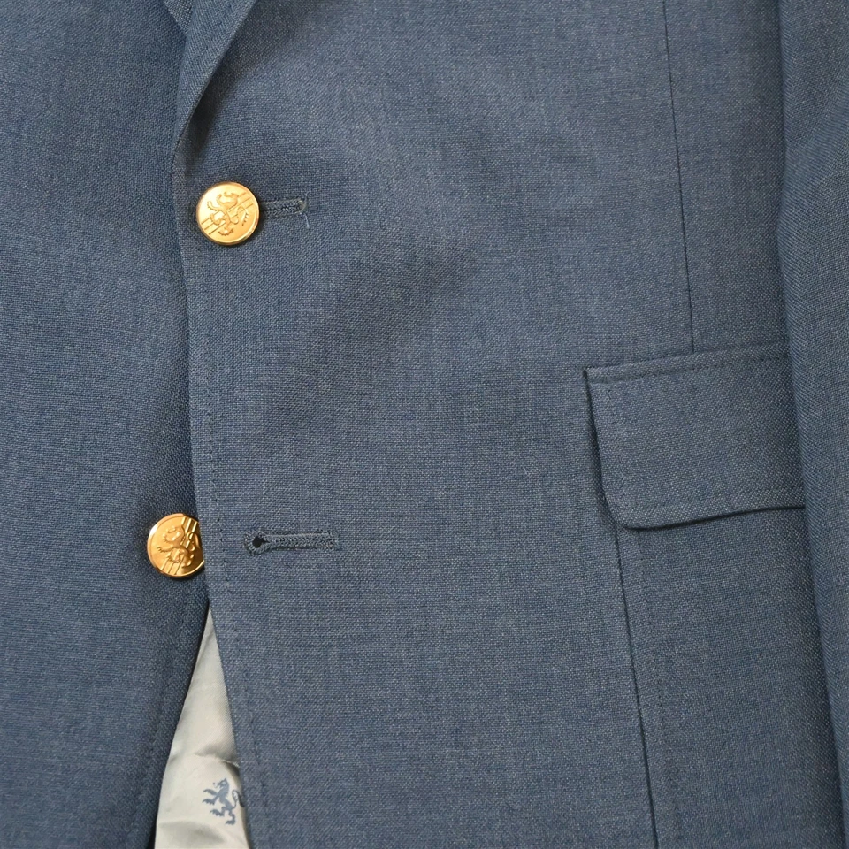 Chaqueta Blazer Abrigo Deportivo De Colección EE. UU. Austin Reed 40R Azul Hopsack Botón Dorado Para Hombre Foto 3 de 4