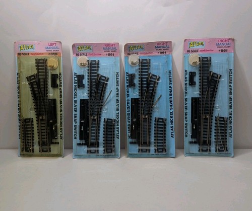 Atlas 860 links (1) + 861 rechts manuell (3) Weichen neu versiegelte Verpackungen HO Scale - Bild 1 von 5