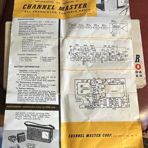 Vintage 1950s Channel Master Model 6506 All Transistor Radio - Picture 15 of 16