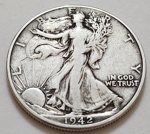1942 Walking Liberty Half Dollar 50c 90% Silver                  X23