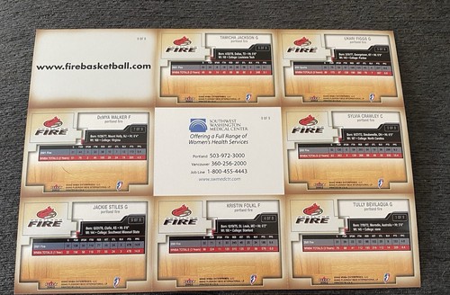 WNBA Portland Fire UNCUT Team Card Sheet Jackie Stiles Fleer 2002 Extras - Picture 2 of 7