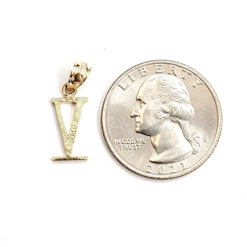 New 14KT Yellow Gold Solid Roman number 5 Pendant charm gift Fine Jewelry 0.9g - Picture 10 of 12