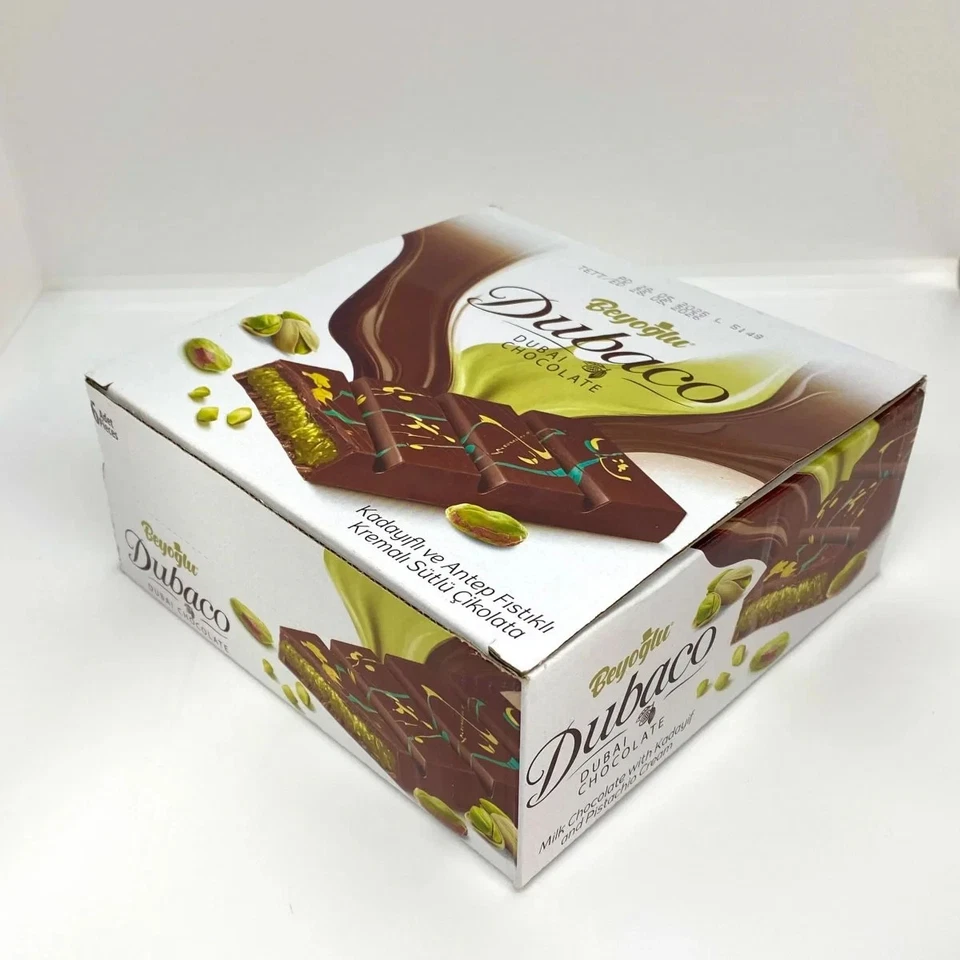 6pcs x 200gr Dubai Chocolate Bar with Pistachio "Viral TikTok Chocolate"  (Box) - Image 2 of 4