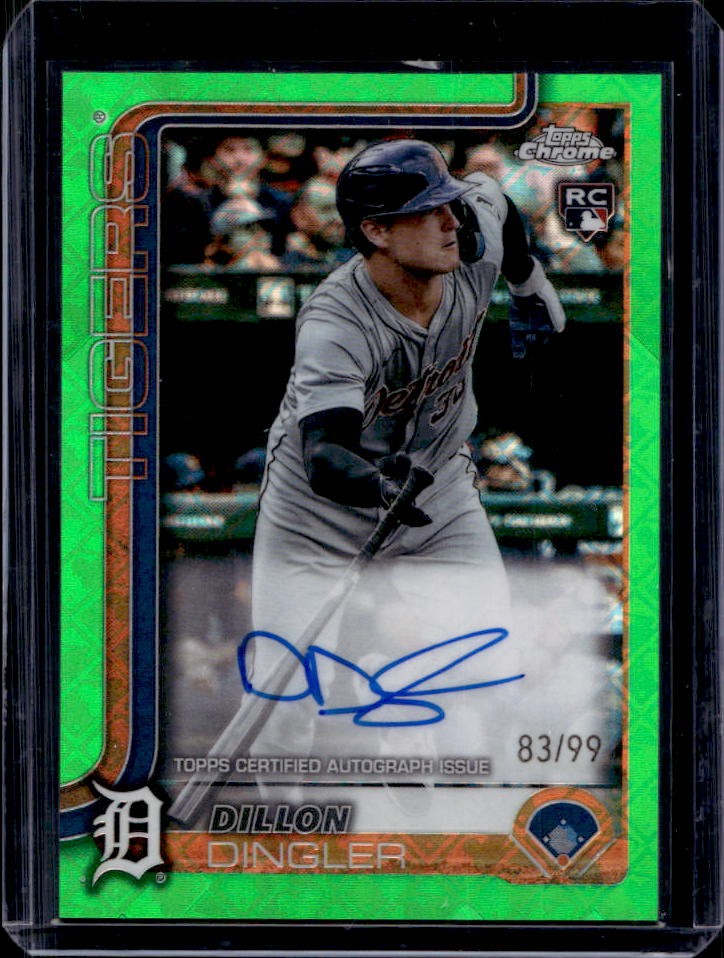 2025 Topps Chrome LogoFractor Dillon Dingler Rookie Auto Green Refractor #83/99