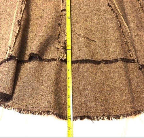 Gonna svasata vintage voce asimmetrica marrone oro metallizzato orlo grezzo taglia M - Foto 16 di 17