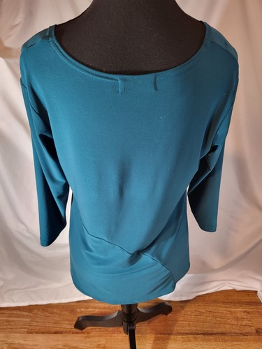 Sympli Asymmetrical Shark Bite HemTunic Green 3/4 Sleeves Size 8 - Picture 6 of 7