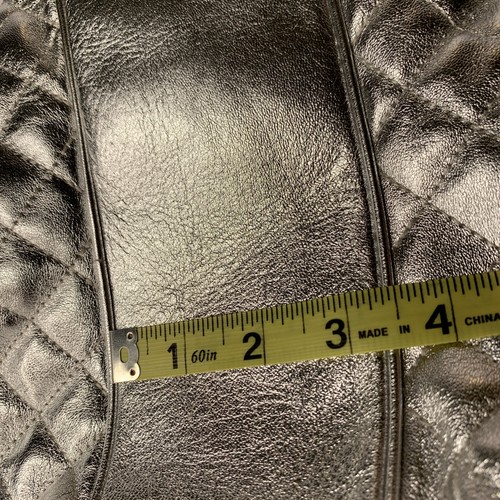 Bolso de Hombro Lambertson Truex Plateado Metálico Acolchado Cuero Hecho en Italia - Imagen 17 de 23