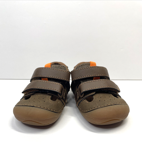 Stride Rite Boys Brown Leather Sneaker Elijah Training Walking Shoes Size 3.5W - Picture 2 of 5
