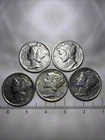 [Lot of 5] 1916-1945 S, D Mint Mercury Dimes Silver Circulated