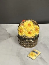 GARDENING CLUB PHB Trinket Box FLOWER Basket w SEEDS Midwest Cannon Falls No Box