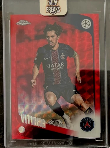 2025-26 Topps Chrome UEFA/UCC Vitinha Geo Red Refractor #'d 1/5