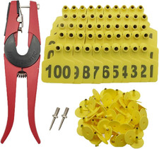Cattle Ear Tags 001-100 Number Plastic Livestock Animal Tag for Cows Ear Tag App
