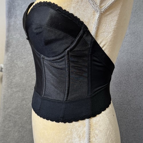 Adonna Longline Bra 34 C Bustier Goth Strapless Retro Pin-Up Glamour Festival - Picture 2 of 14