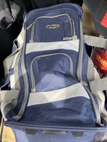 Olympia 29" 8 Pocket U Shape Rolling Duffel Bag w/ Handle, Blue - Picture 9 of 11