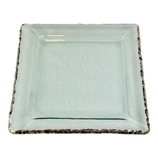 Annieglass Edgey Platinum Trim Serving Platter 12” 2014 Square Plate E203P $252