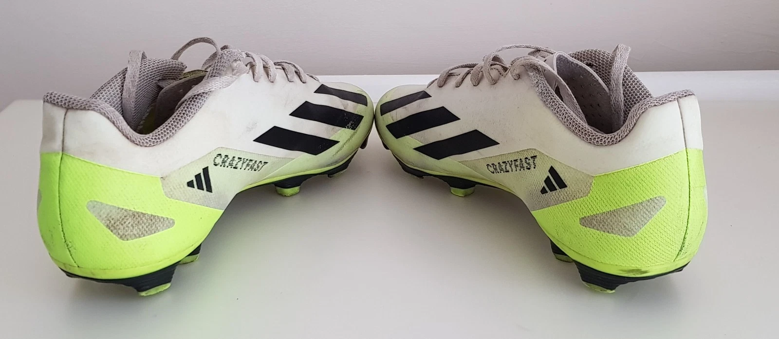 •• Scarpe da calcio Adidas X CrazyFast.1 FG bianco giallo taglia UK 7 ••