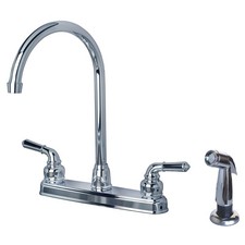 1201SPCP RV Mobile Home Non-Metallic High Arc Swivel Kitchen Sink Faucet with...
