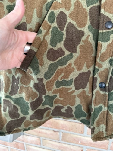 Vintage WOOLRICH Reversible Large 100% Virgin Wool Shell Made in USA Camo Coat - Picture 11 of 16