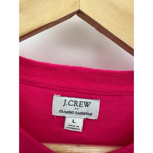 J. Crew Factory Classic Cardigan Women Large Barbie Pink Button Front NWT Career - Picture 7 of 10
