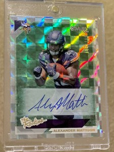 2019 DONRUSS FOOTBALL "THE ROOKIES" ALEXANDER MATTISON RC AUTO #117/299 VIKINGS