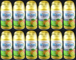 12 Wizard Automatic Spray Refill Fits Air Wick & Glade Tropical Citrus 5 Oz