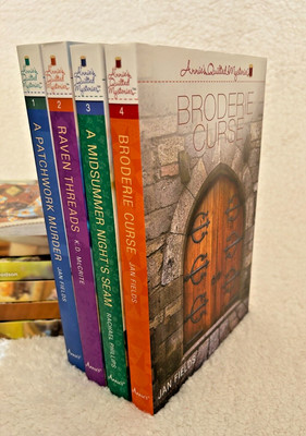 NEW ANNIES QUILTED MYSTERIES #1-4 - HARD COVER WITH DUST  JACKETS - BOOKS