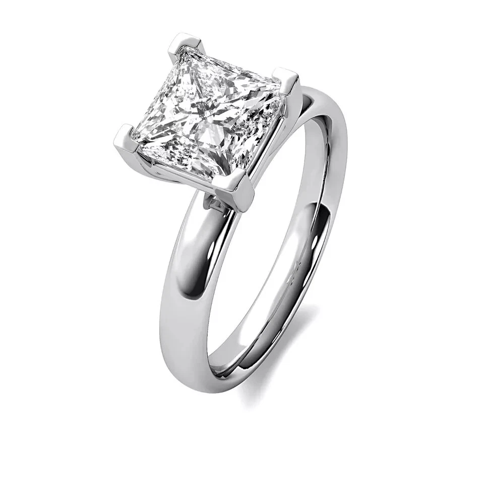 1.00 Ct F VS1 Solitaire Lab Grown Princess Cut Diamond Engagement Ring - Image 4 of 4