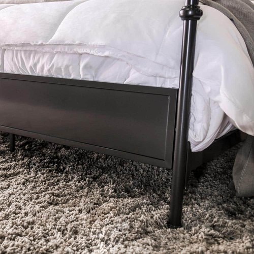 Furniture of America Platform Bed 79.13 in. W Fabric Frame Upholstered King Gray - Picture 4 of 7