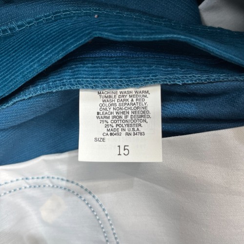 VTG 70s Lee Riders Ultra Cord Pants Womens 15 Teal Union Made USA Deadstock - Picture 19 of 21