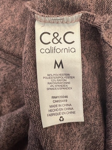 C&C California Sweater Heather Pink Casual Long Sleeves Mock Neck Size Medium - Picture 8 of 8