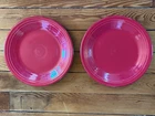 Lot of Fiesta Fiestaware Cherry Red Stoneware Pottery Dinner Plates - 10.5 inche