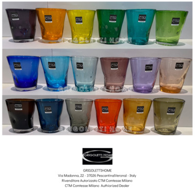 CTM Countess - Samoa -18 Water Glasses h cm 10 - 18 Mix Colors - Dealer