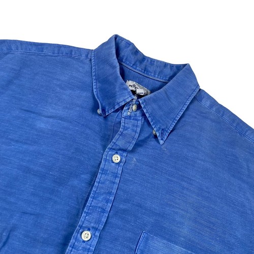 Peter Millar Men's Long Sleeve Chambray Button Shirt Blue • LARGE