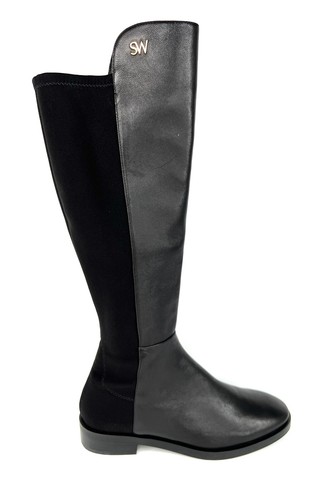 STUART WEITZMAN Keelan Black Leather Knee High SW Logo City Boots Size US 5 - Picture 6 of 10