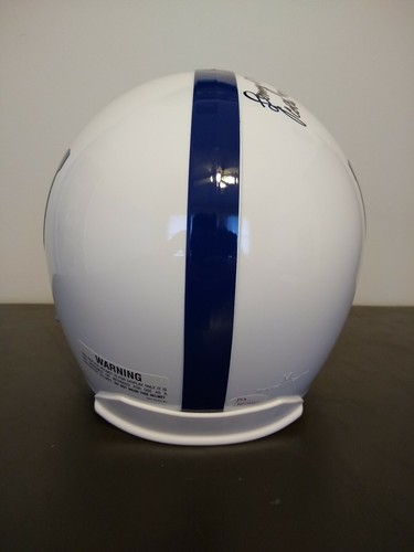 Lenny Moore Autograph Full Size Helmet Auto with Inscriptions Indianapolis Colts - Picture 7 of 8