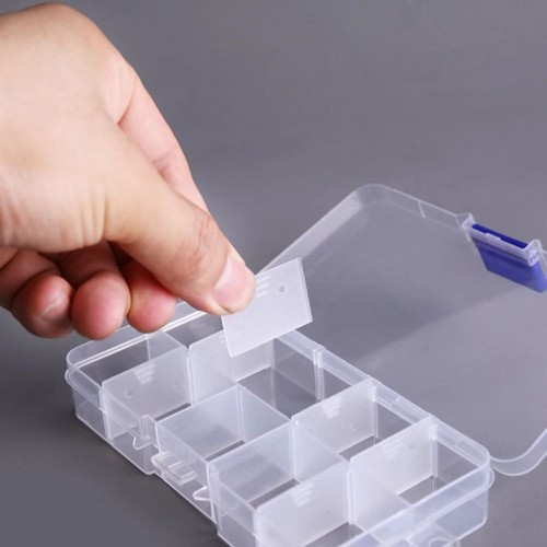 10 Grids Jewelry Box Plastic Tool Storage Container Showing Shelf Ring