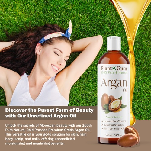 Argan Oil 2 oz. Morocco 100% Pure Natural Unrefined For Hair Growth, Skin, Face - Picture 3 of 9