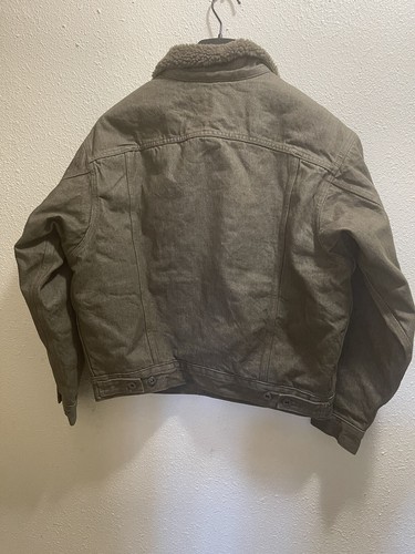 Levis Made & Crafted Men Type II Sherpa Trucker Jacket Moss Rock Sz L New W Tag - Picture 3 of 8