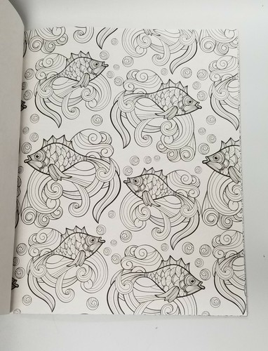 Ocean Wonders Adult Coloring Book Detachable Pages Nautical Beach Sea Fish - Picture 5 of 12