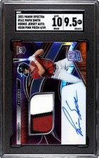 2021 Panini Spectra #161 Pavin Smith Jersey NEON PINK /49 SGC 9.5 w/10 AUTO RC
