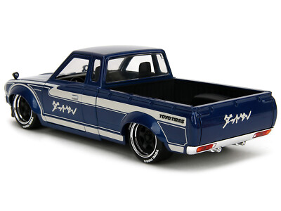 1972 Datsun 620 Pickup Truck Blue Metallic and Cream 