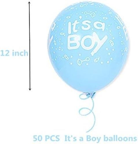 50er-Pack It's A Boy Party Ballons, Baby Dusche Thema NEU 12" - Bild 3 von 7