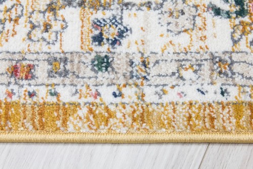Old Gold Vintage Style Rugs Faded Big Large Modern Floral Patterned Floor Rug - Picture 6 of 7