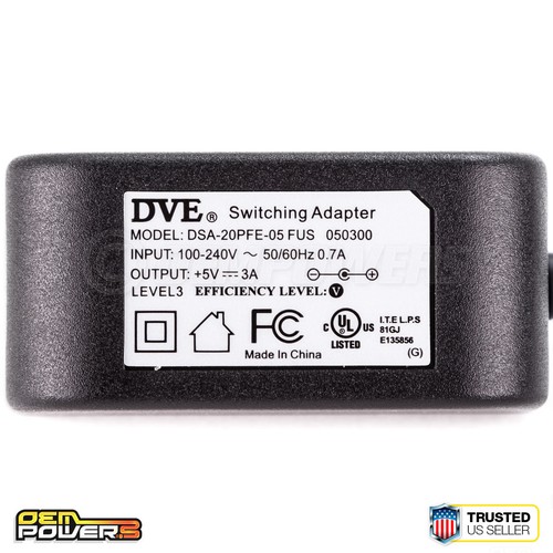 NUOVO ORIGINALE DVE DSA-20PFE-05 FUS 050300 5V 3A adattatore di alimentazione commutazione CA caricabatterie - Foto 4 di 7