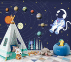 3D Space Planet Astronaut Kids Self-adhesive Removeable Wallpaper Wall Mural
