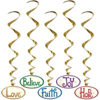 Christmas Word Hanging 40-inch Whirls 5 Per Pack on sale Christmas Word Hanging 40-inch Whirls 5 Per Pack on sale