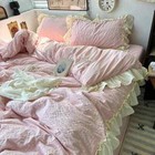 Princess Style Ruffles Bedding Set Duvet Cover Flat/Fitted Sheet Pillowcases