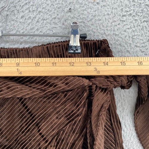 Judith March Skirt Womens Large Capetown Brown Velvet Ribbed Faux Wrap Pull On - Picture 7 of 12