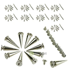 200pc 26mm Silver Spots Cone Screw Metal Studs Leather Craft Rivet Bullet Spikes